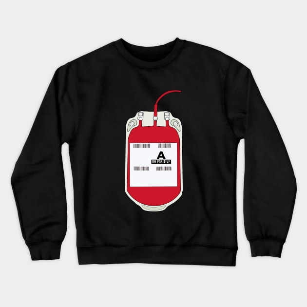 A Positive Blood Bag Crewneck Sweatshirt by DiegoCarvalho